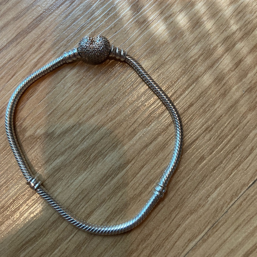 Pandora Pave heart 8 inch bracelet
